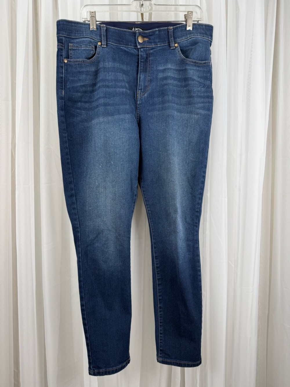 d.jeans 16W Mid Rise Skinny Jeans Stretch Dark Wash Denim